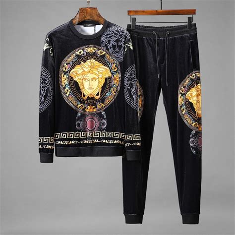 black versace sweater|velvet tracksuit men's Versace.